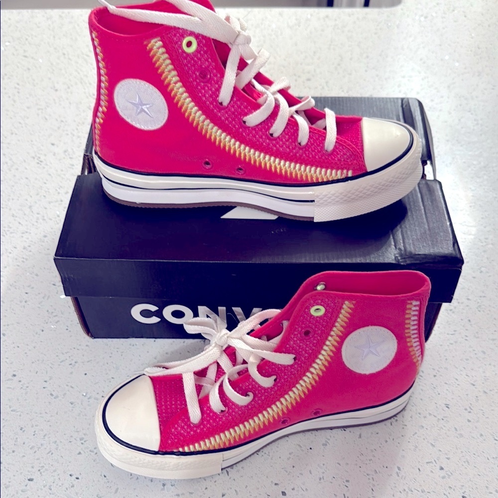 Converse Pink High-Top Sneakers 4.5Y, 37, or Women’s 6-6.5